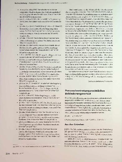 Vorschauseite 6: Zum Personalvertretungsrecht Anfechtung der Wahl eines Teildienststellenpersonalrats