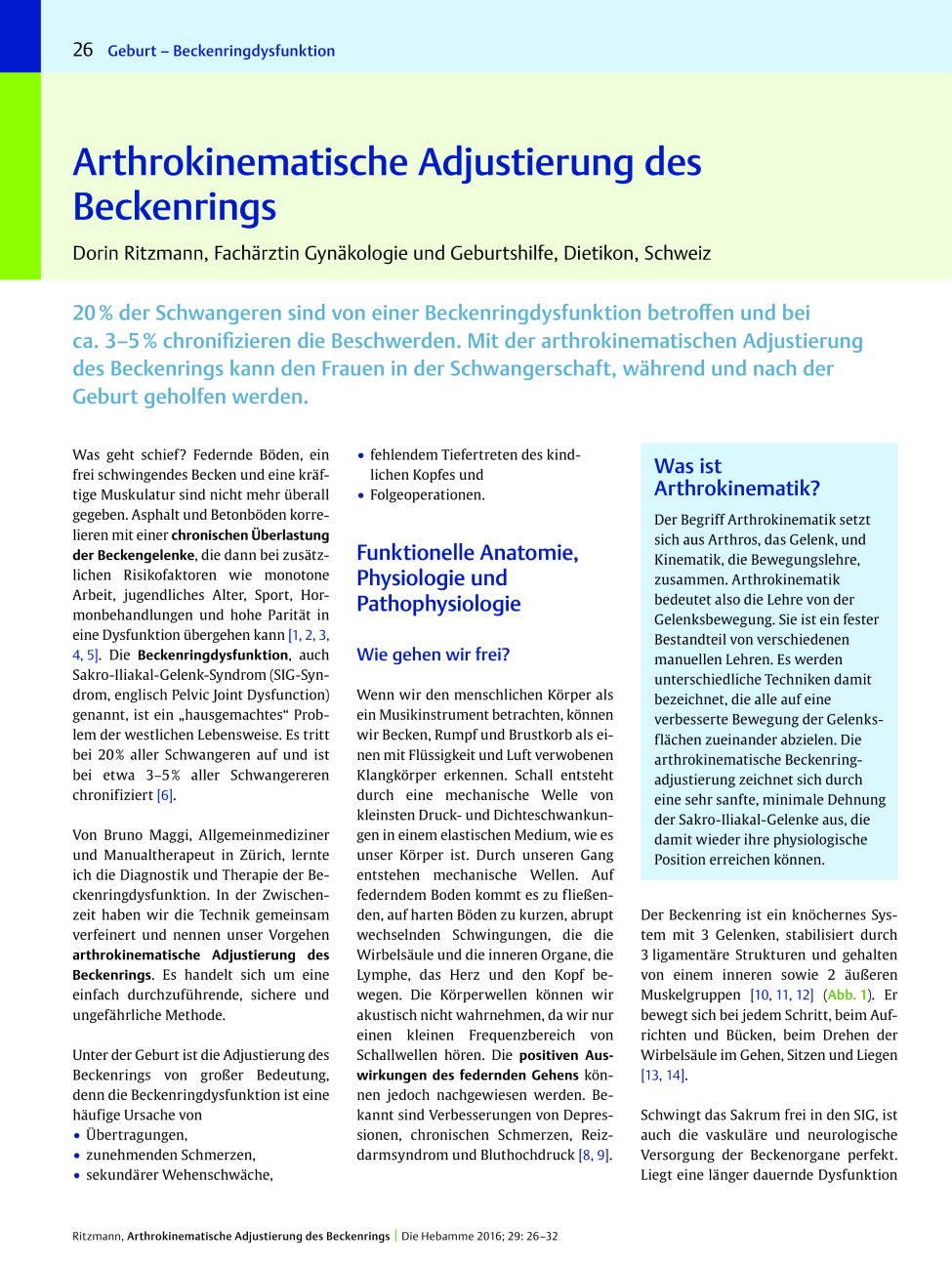 Vorschauseite 1: Arthrokinematische Adjustierung des Beckenrings