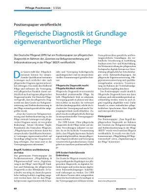Vorschauseite 1: Pflegerische Diagnostik ist Grundlage eigenverantwortlicher Pflege