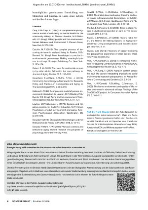 Vorschauseite 5: Altern und Raum als Thema der ökologischen Alternsforschung Ein historischer Blick auf drei Generationen von Modellen und was uns das heute in der Praxis bringt