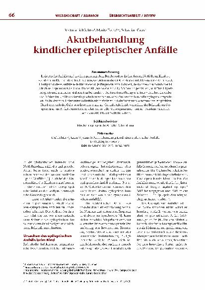 Vorschauseite 1: Akutbehandlung kindlicher epileptischer Anfälle