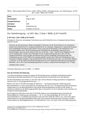 Vorschauseite 1: Zur Unterbringung