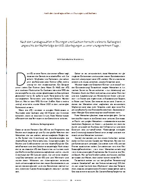 Vorschauseite 2: Warum wählen so viele die AfD?
