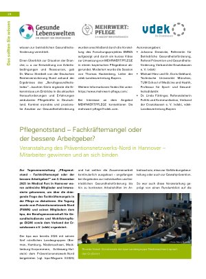 Vorschauseite 3: Gemeinsam für Prävention im Pflegebereich