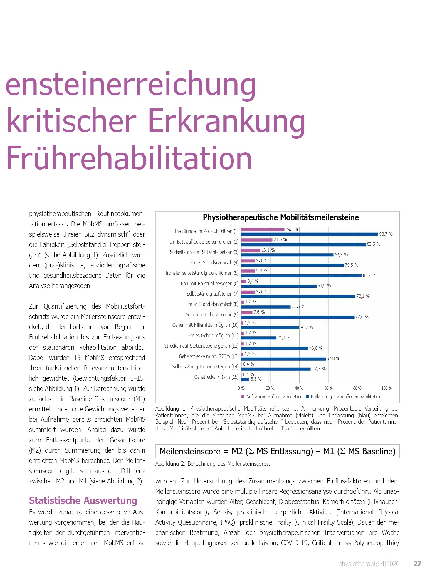 Vorschauseite 2: Einflussfaktoren auf die Meilensteinerreichung bei Personen nach chronisch kritischer Erkrankung während der neurologischen Frührehabilitation