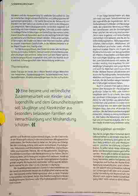 Vorschauseite 3: "Frühe Hilfen" müssen früh ansetzen.