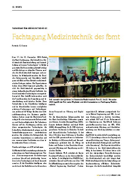 Vorschauseite 1: Fachtagung Medizintechnik des FBMT
