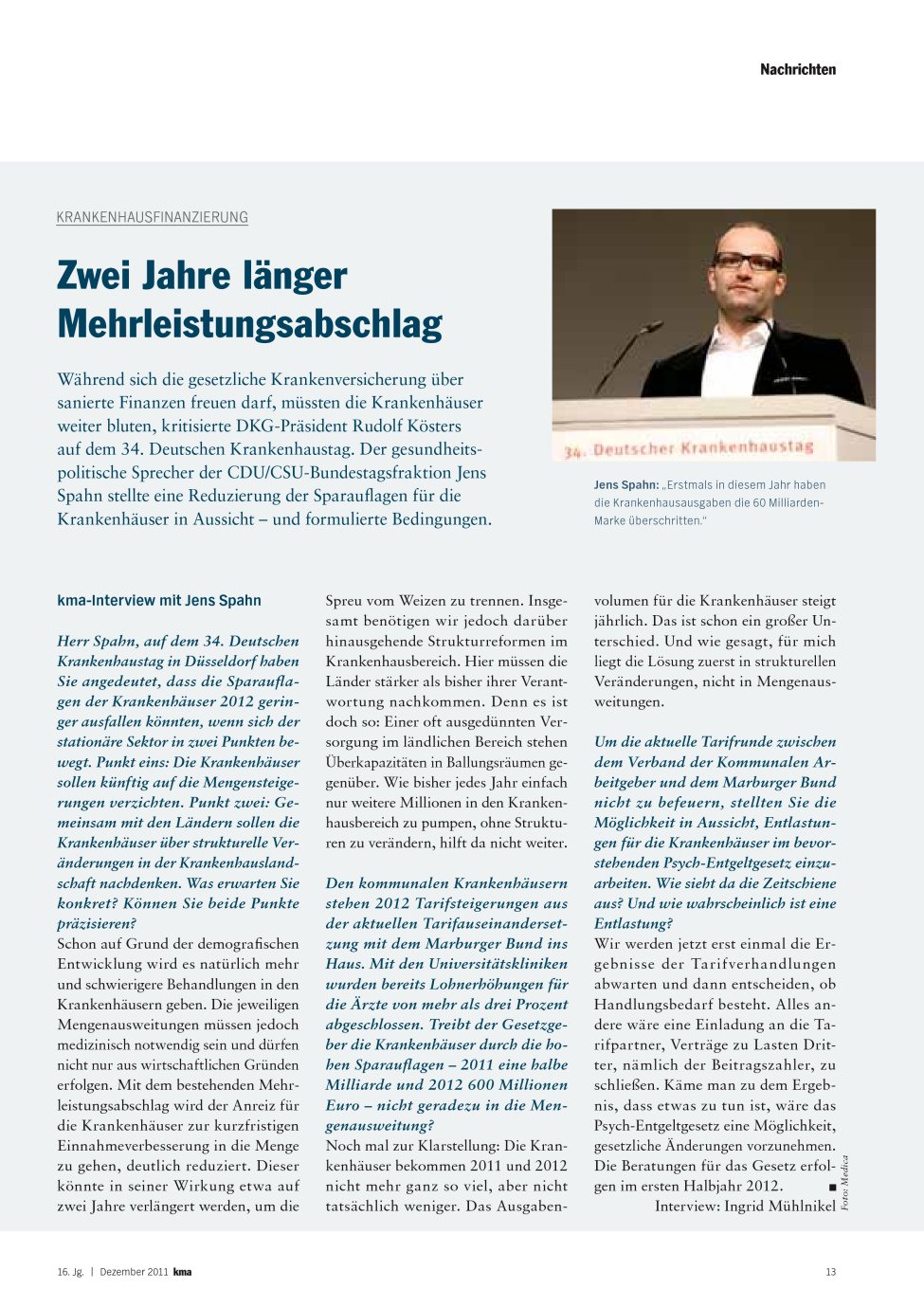 Vorschauseite 1: Zwei Jahre länger Mehrleistungsabschlag