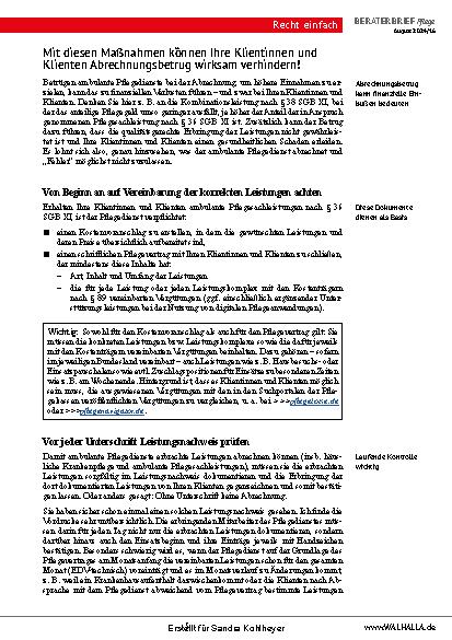 Vorschauseite 5: Beraterbrief Pflege Heft 16 - 2024