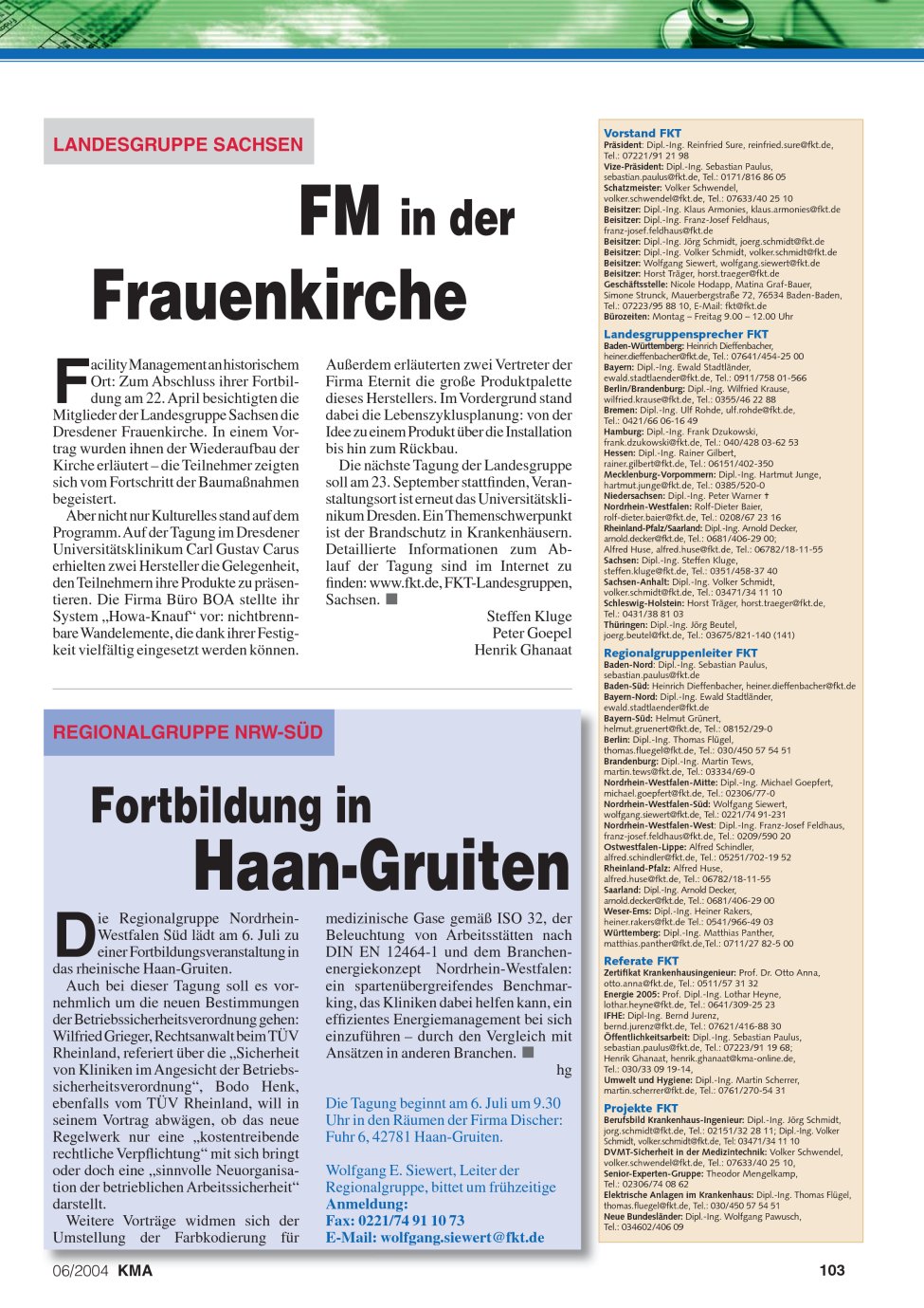 Vorschauseite 1: FM in der Frauenkirche