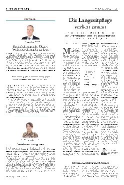 Vorschauseite 1: Die Langzeitpflege verliert erneut.
