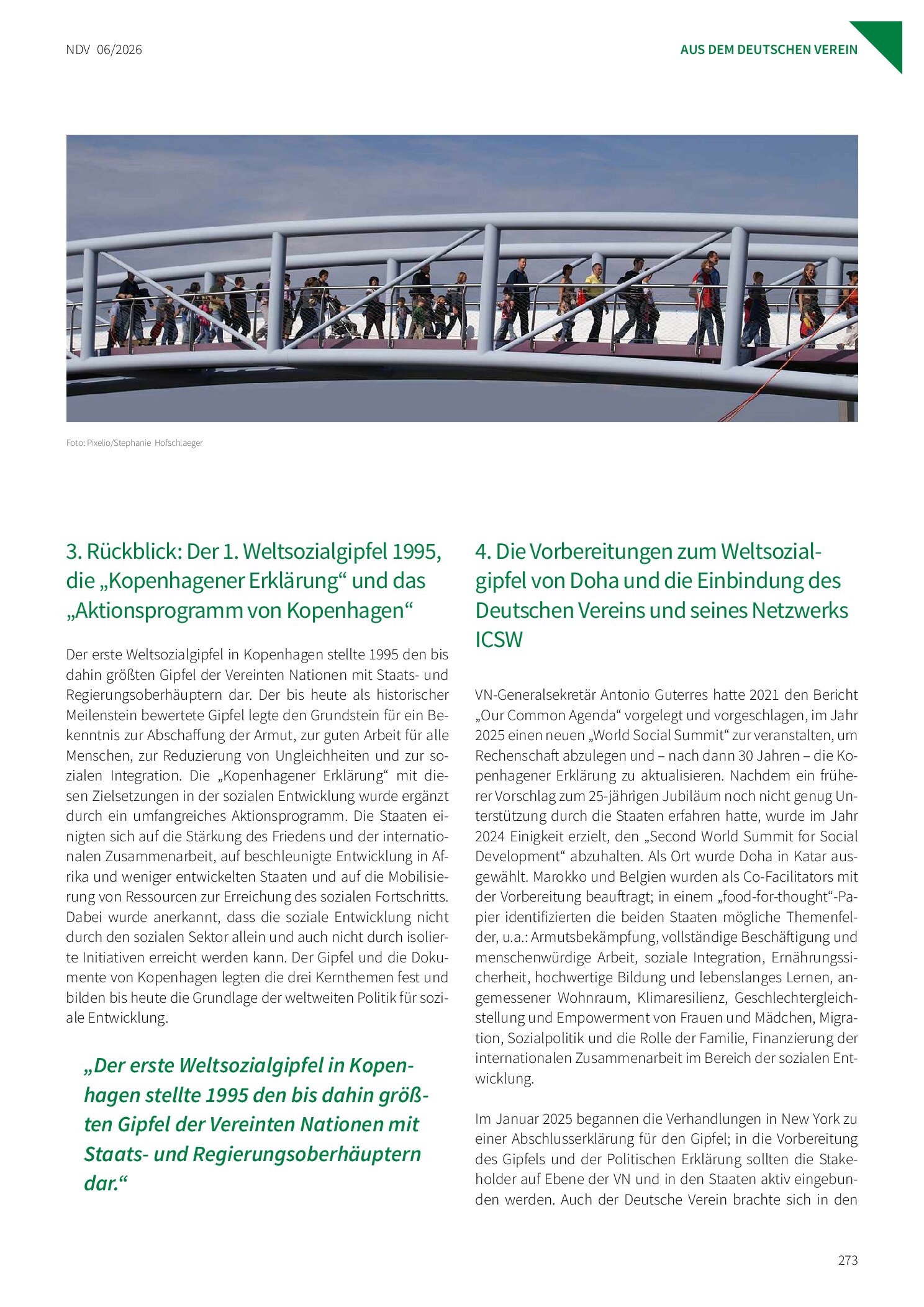 Vorschauseite 2: Der 2. Weltsozialgipfel der Vereinten Nationen