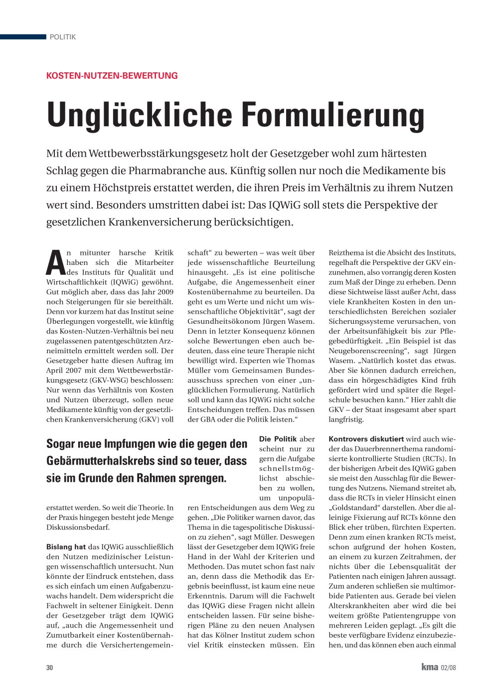 Vorschauseite 1: Unglückliche Formulierung