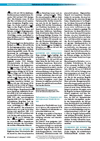 Vorschauseite 2: Postoperative Staphylococcus-aureus-Infektionen bei Patienten mit und ohne präoperative Kolonisation