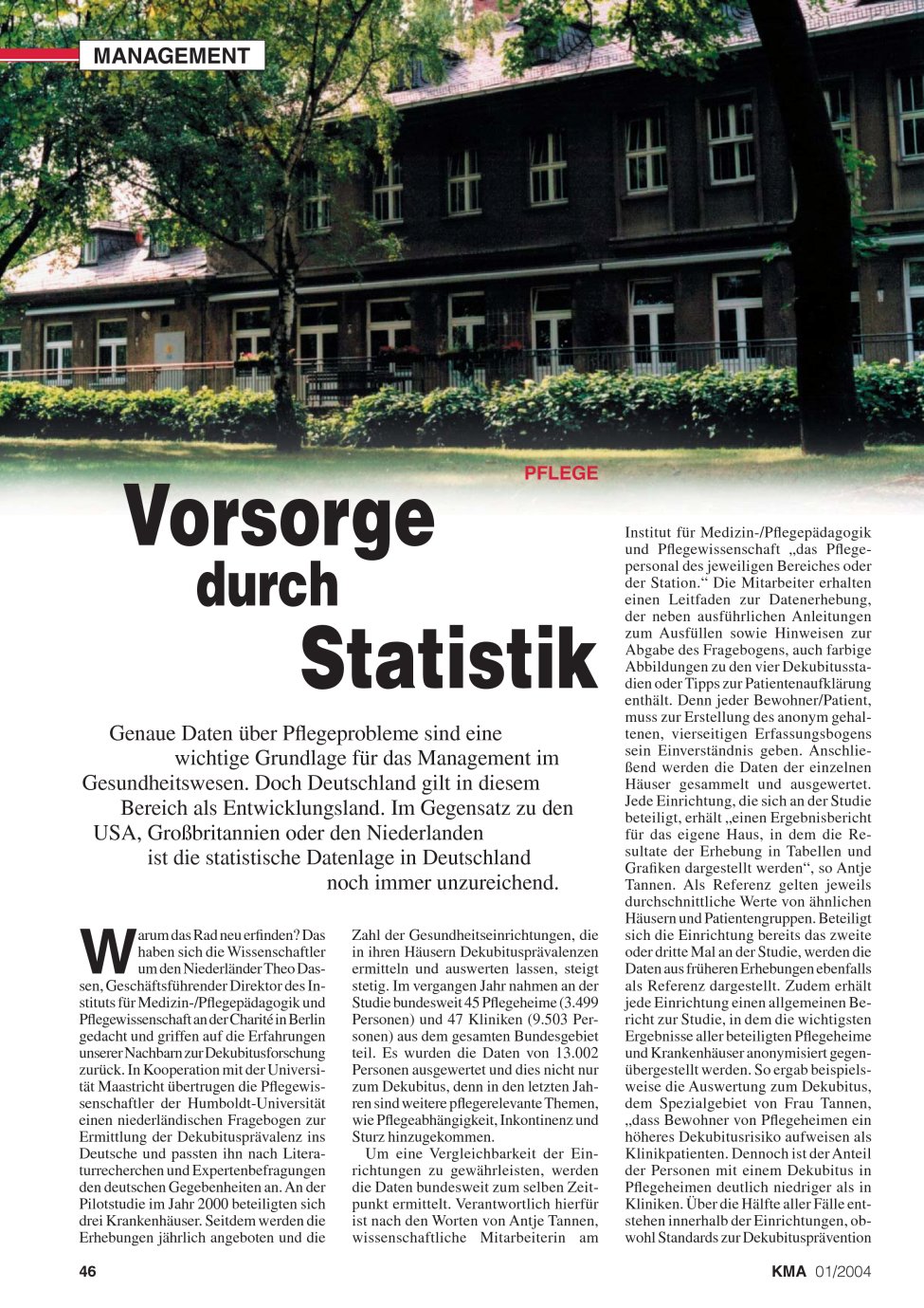 Vorschauseite 1: Vorsorge durch Statistik