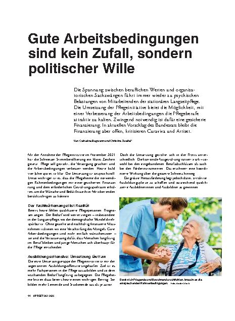 Vorschauseite 1: Gute Arbeitsbedingungen sind kein Zufall, sondern politischer Wille
