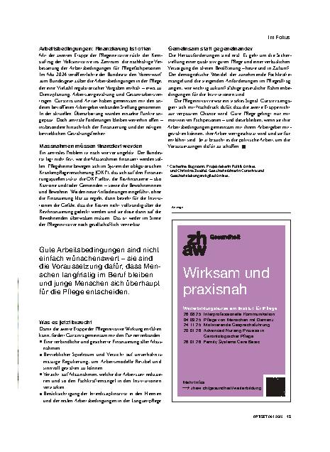 Vorschauseite 2: Gute Arbeitsbedingungen sind kein Zufall, sondern politischer Wille