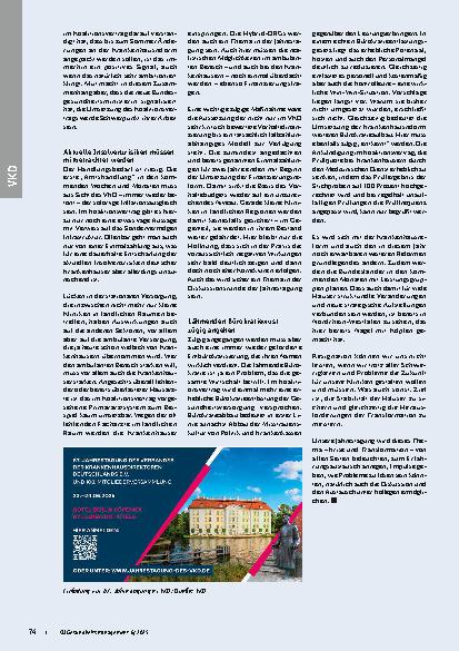 Vorschauseite 2: Die Suche nach neuen Handlungsoptionen Die 67. Jahrestagung des VKD diskutiert über die Krise als Chance