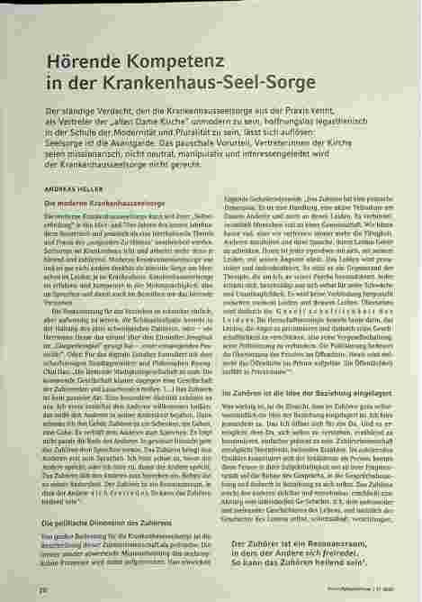 Vorschauseite 1: Hörende Kompetenz in der Krankenhausseelsorge