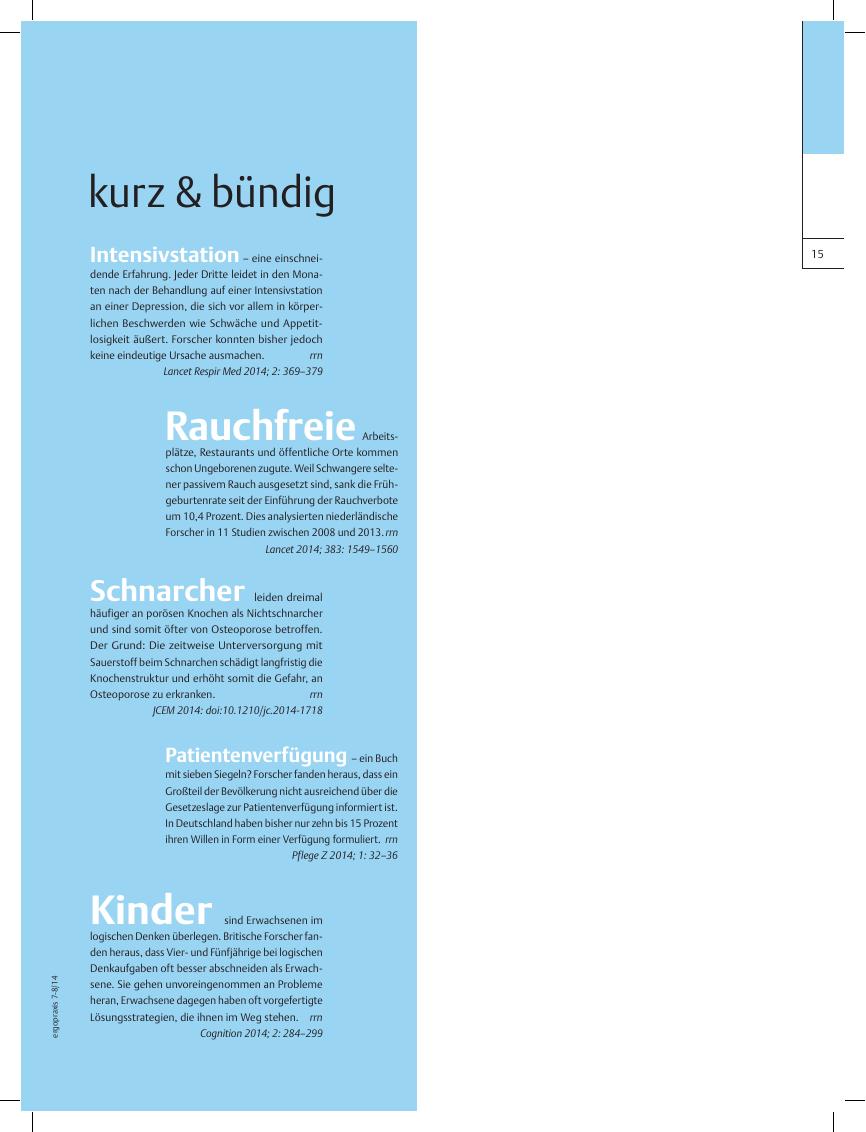 Vorschauseite 1: kurz & bündig