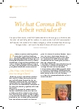 Vorschauseite 1: Wie hat Corona Ihre Arbeit verändert?