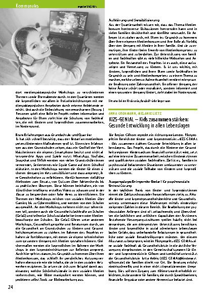 Vorschauseite 1: KIZS-GENIAL – Kids zusammen stärken: Gesunde Entwicklung in allen Lebenslagen
