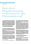 Vorschauseite 1: Heißes Eisen Pflegedokumentation: ein Instrument der (De-)Professionalisierung?