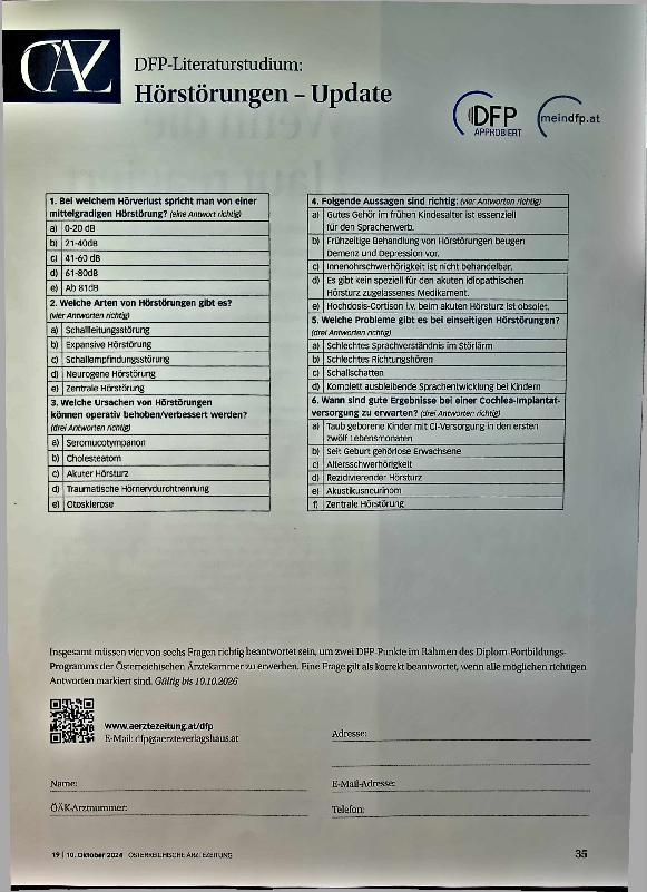 Vorschauseite 6: Hörstörungen - Update