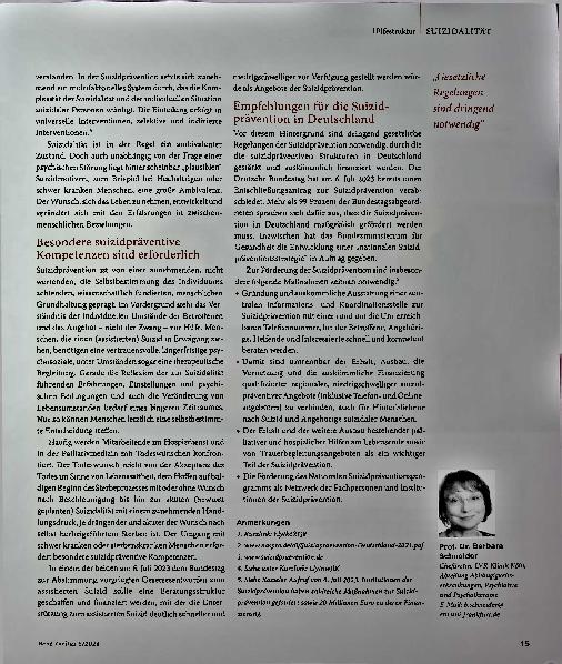 Vorschauseite 3: Suizidprävention in Deutschland: Es ist noch viel zu tun!