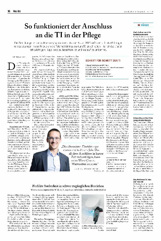 Vorschauseite 1: So funktioniert der Anschluss an die TI in der Pflege.