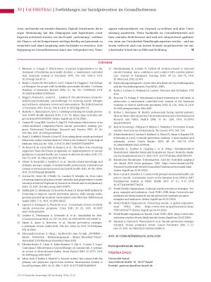 Vorschauseite 5: Fortbildungen zur Suizidprävention im Gesundheitswesen: Relevanz und Perspektiven