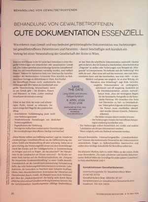 Vorschauseite 1: Behandlung von Gewaltbetroffenen. Gute Dokumentation essenziell