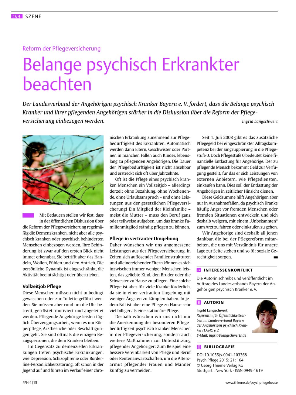 Vorschauseite 1: Belange psychisch Erkrankter beachten