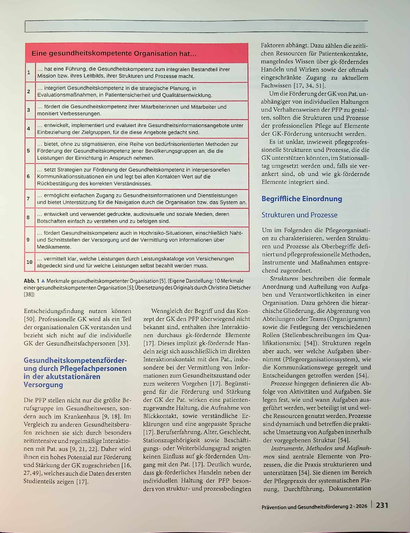 Vorschauseite 2: Gesundheitskompetenz und Pflege: Förderung der professionsbezogenen Gesundheitskompetenz in der akutstationären Pflegeorganisation – Analyse des aktuellen Stands mittels teilnehme…