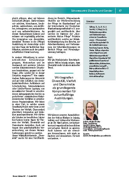 Vorschauseite 3: Diversität in der Pflegeausbildung. Eine Notwendigkeit für die Zukunft der Gesundheitsversorgung