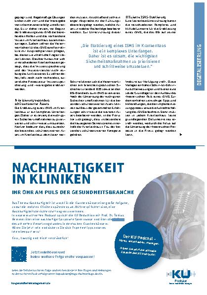 Vorschauseite 3: Das Informationssicherheitsmanagementsystem (ISMS) im Krankenhaus Best Practices für die Implementierung