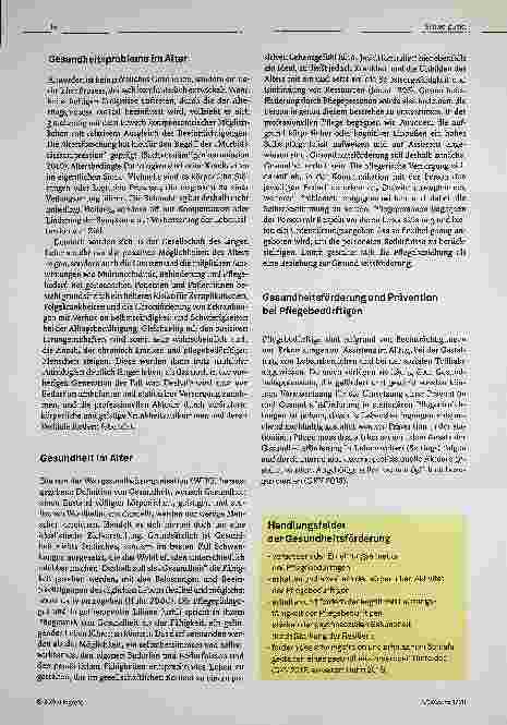 Vorschauseite 2: Immer wichtiger in der Pflege: Gesundheitsförderung im Alter
