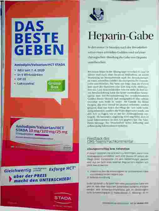 Vorschauseite 1: Heparin-Gabe unterbrochen