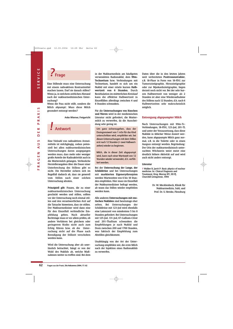 Vorschauseite 1: Fragen aus der Praxis