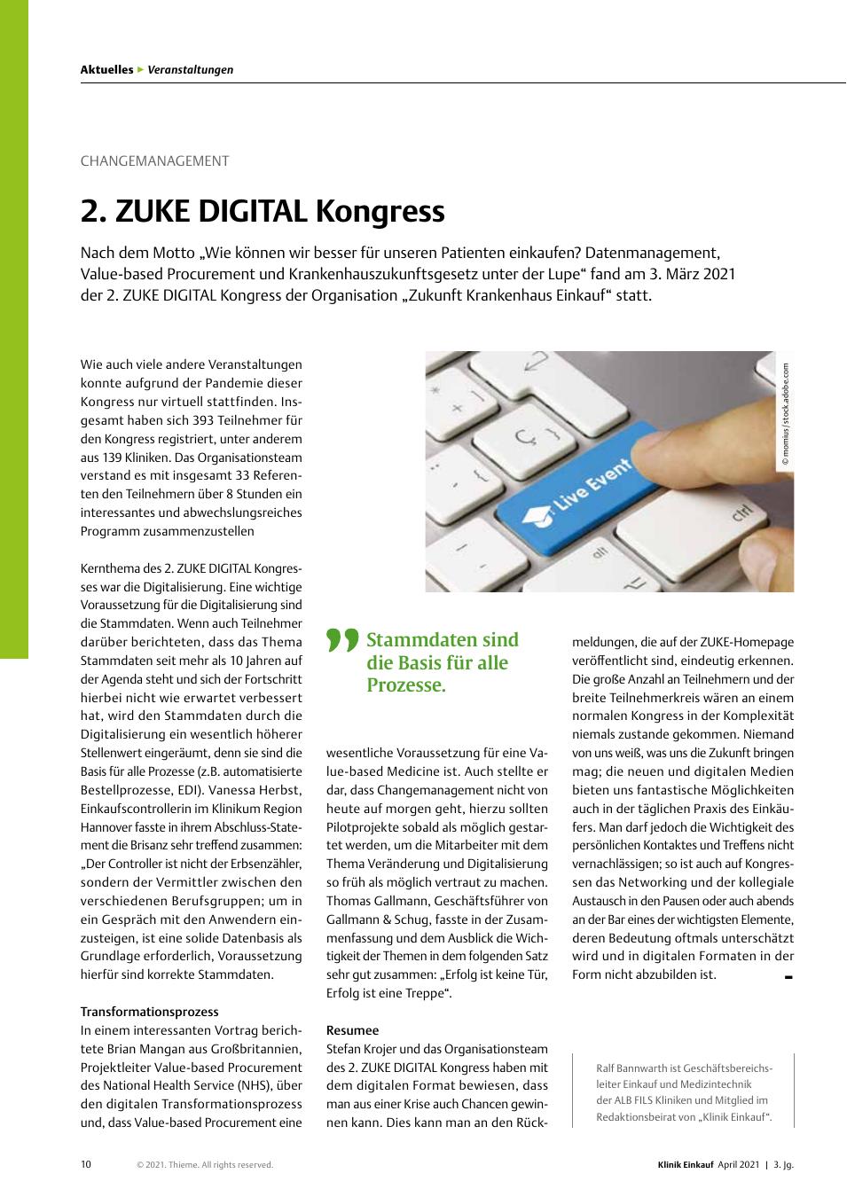 Vorschauseite 1: Change Management: 2. ZUKI DIGITAL Kongress