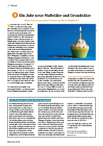 Vorschauseite 1: Ein Jahr neue Maßstäbe und Grundsätze