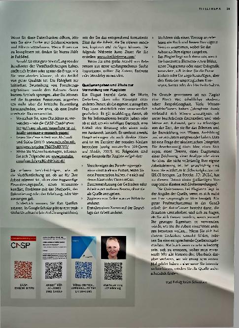 Vorschauseite 3: Recherche, akademisches Schreiben und die Angabe von Quellen
