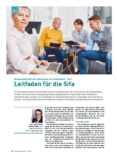 Vorschauseite 1: Beteiligungsrechte des Betriebsrats im Arbeitsschutz – Teil 1 Leitfaden für die Sifa