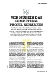 Vorschauseite 2: WIR MÜSSEN DAS KOMPETENZPROFIL SCHÄRFEN