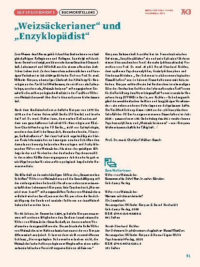 Vorschauseite 1: "Weizsäckerianer" und "Enzyklopädist"