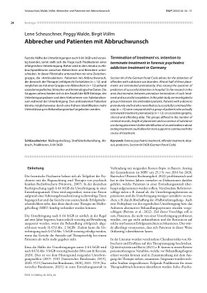 Vorschauseite 1: Abbrecher und Patienten mit Abbruchwunsch