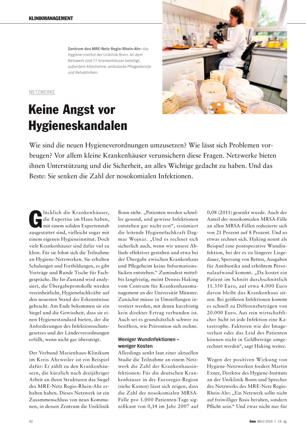 Vorschauseite 1: Keine Angst vor Hygieneskandalen