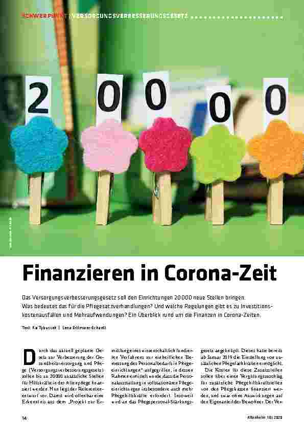 Vorschauseite 1: Finanzieren in Corona-Zeiten