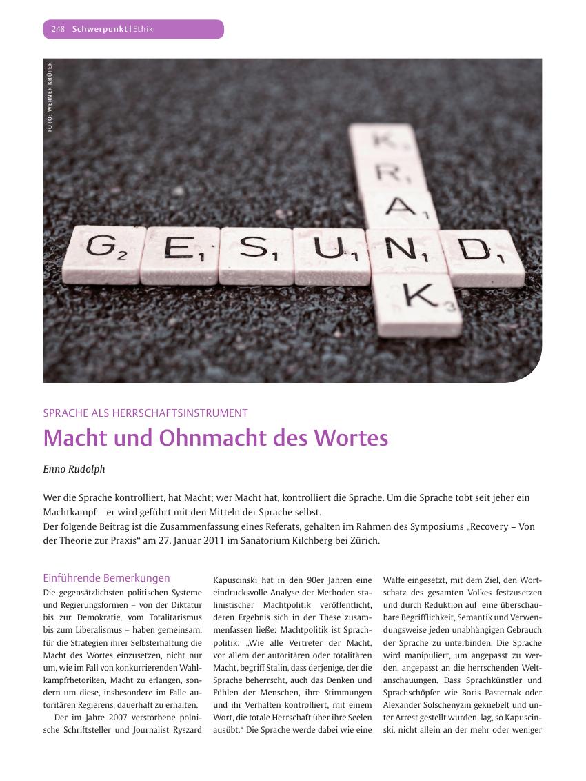 Vorschauseite 1: Macht und Ohnmacht des Wortes
