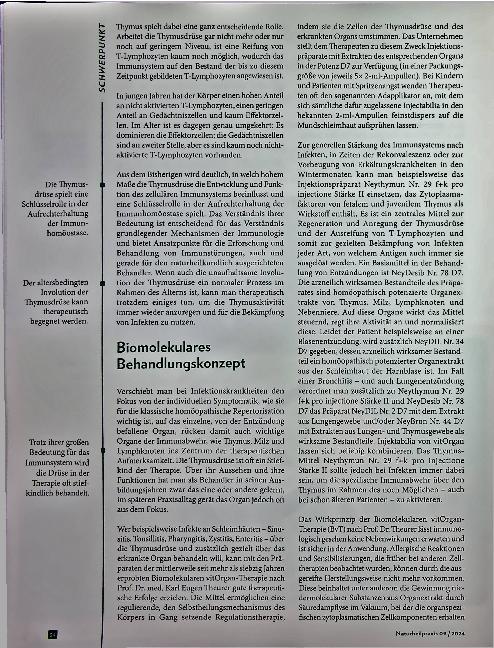 Vorschauseite 3: Zentrale Rolle für die Immunabwehr: Infekte durch Anregung der Thymusaktivität behandeln.